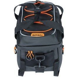 Basil Bolsa Miles Tarpaulin Xl Pro 9-36l Impermeable Poliester Negro/naranja C/reflec. (31x23x20 Cm)