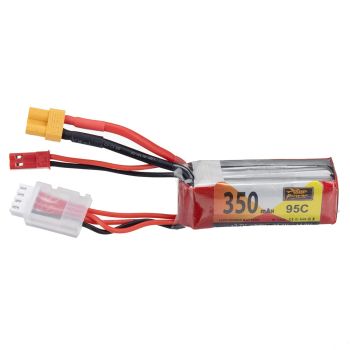 Batería ZOP POWER 11.1V 350mAh 95C 3S LiPo con enchufe XT30 JST para drone RC