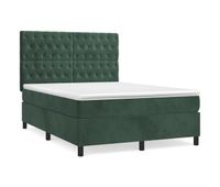 cama box spring con colchon terciopelo verde oscuro 140x200 cm diseno de botones