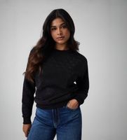 guess para mujer w6bq14k6060 sudadera con cristales 4g allover negro l casual algodon