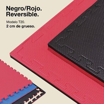 Jowy 10 Piezas (10m2) Tatami Puzzle 2,5cm 100x100cm – Superficie “t” Rojo/azul