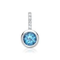 14 quilates colgante topacio 5 diamantes 00425 ct