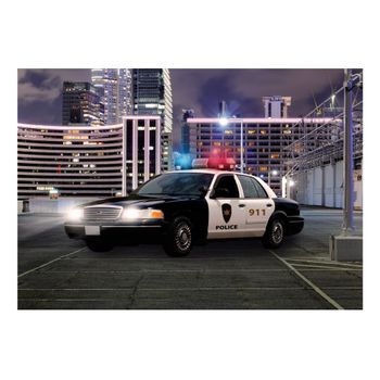 Papel Pintado 3d - Coche De Policía (300x210 Cm)