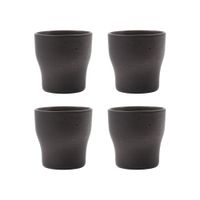 tazas de gres gris oscuro  juego de 4 