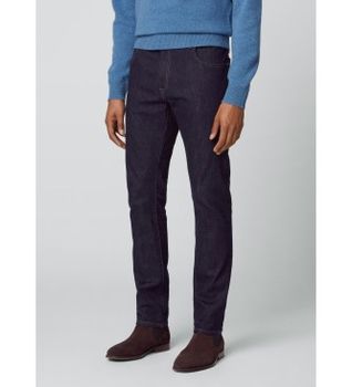Hackett London para hombre. HM212515 Jeans Rinse marino (38/32), Casual, Algodón, Denim, Sostenible