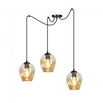 Lámpara colgante maranto ámbar (3 luces)