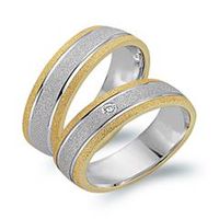 alianzas 18 quilates oro blanco amarillo con diamante