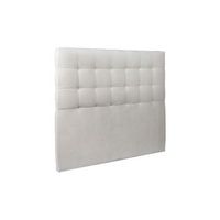 cabecero acolchado de 135 cm - tela de terciopelo gris claro