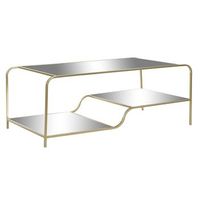 mesa centro metal espejo 120x60x45 mate dorado