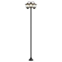 farola de 3 brazos negro 16 x 16 x 187 cm aluminio y abs vidaxl