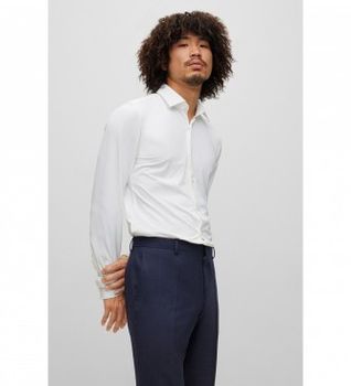 HUGO para hombre. 50481195 Camisa Kenno blanco (45), Casual, Poliamida, Manga larga
