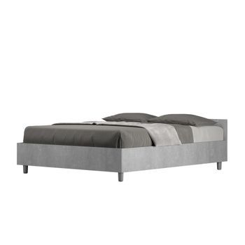 Cama Doble Con Almacenaje 140x190 Cemento Nuamo