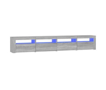 Mueble de tv con luces led gris sonoma 240x35x40 cm