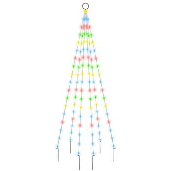 Árbol De Navidad En Asta De Bandera 108 Led De Colores 180 Cm Vidaxl