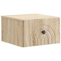 mesita de noche de pared - madera de ingenieria - roble sonoma 33x345x20cm