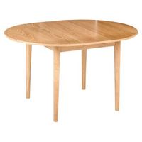 mesa de comedor moderna extensible redonda 107137 x 107 cm tablero de mdf chapado roble patas de madera de caucho marron claro echo