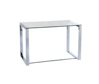 mesa de escritorio con sobre de cristal y metal cromado 100x50 cm benetto metal cromado 100 x 72 x 50 cm