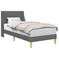 cama individual  cama para adulto  estructura de cama liso gris oscuro 100 x 200 cm tela