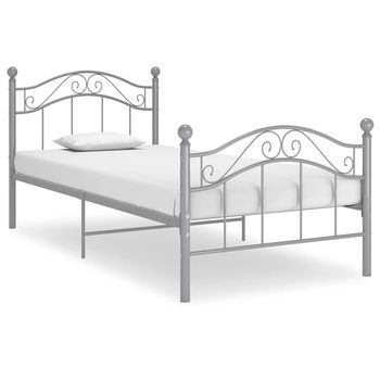 Estructura De Cama Sin Colchón Metal Gris 100x200 Cm Vidaxl