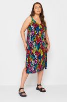 yours vestido playero estampado cebra arcoiris mujer curvy y tallas grandes yours