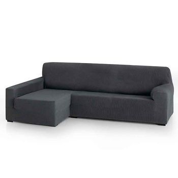 Funda De Sofá Chaise Longue Elástica Strada Brazo Izquierdo Largo, Gris. Funda Para Sofá Chaise Longue Elástica