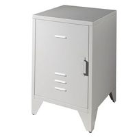 mesita de noche bronxx con puerta metal gris mate vipack