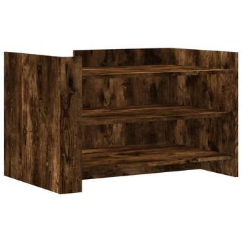 Mesa De Centro Madera De Ingeniería Roble Ahumado 80x50x50 Cm Vidaxl