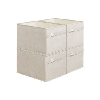 Cajas Almacenaje de Armario Asas Plegables Tejido Oxford y Tejido Aspecto Lino Lavables, Blanco Nube / 4