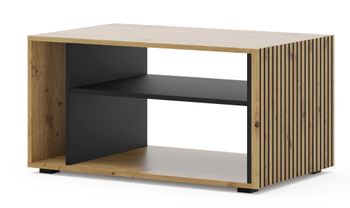 Mesa de centro efecto madera Crema y Negro