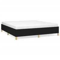 cama tapizada 203x160x35 cm tejido 100  poliester contrachapado y madera tratada - negro
