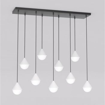Lámpara colgante peka negro+blanco (9 luces)