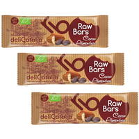 barritas ecologicas raw de cacao y almendras - pack 3 unidades - 30g cada una delicatalia