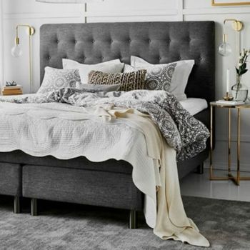 Cabecero De Cama Tapizado Antimanchas Paris 165*70 Gris