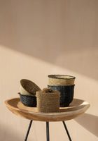 cesta de cuentas en dorado 13x13x5 cm