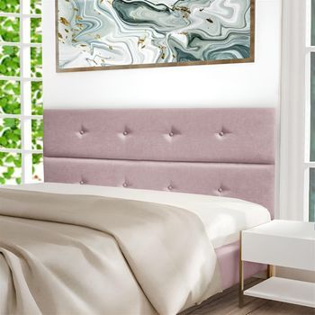 Cabecero Cama Moscú Tapizado Tejido Antimanchas Rosa Palo 90x70cm
