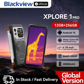 Blackview XPLORE 1 Pro 5G, Teléfono Inteligente Resistente, Batería de 20000 mAh, Dimensity 7050 6nm, 16 GB de RAM, 512 GB de ROM, Android 15, NFC, Pantalla de 6.78 Pulgadas
