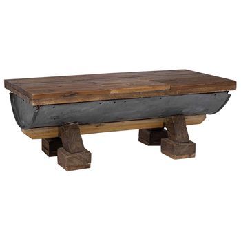 Mesa De Café | Mesa De Centro Natural 90 X 50 X 35 Cm Madera