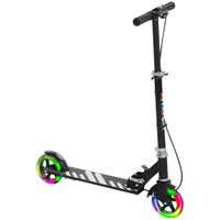 aiyaplay patinete plegable para ninos de 3-8 anos de 2 ruedas con led luces manillar de 4 altura ajustable doble frenos negro