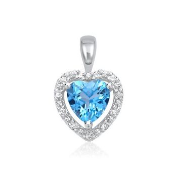 14 quilates colgante 1 diamante topacio 0,053 ct.