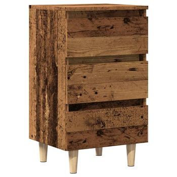 Mesita De Noche | Mesilla De Noche Madera De Ingeniería Envejecida 40x35x69 Cm