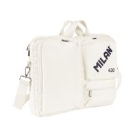 milan 403 since 1918 maletin para portatiles hasta 17r - cierre de cremallera - 3 compartimentos - 42x34x9cm - color beige