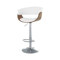 silla de bar ajustable 5981 cm en piel sintetica blanca