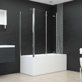 Mampara De Ducha De Vidrio Templado Transparente 120x69x130 Cm Cfw78091