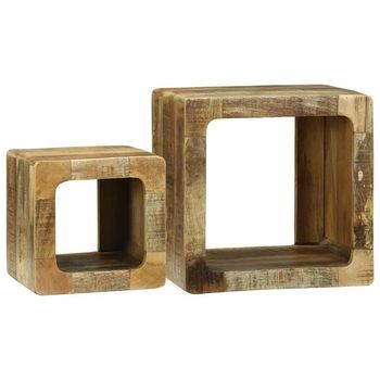 Unidades De Tv Con Estante 2 Uds | Mueble De Salón | Gabinete De Tv Marrón Madera De Mango Maciza