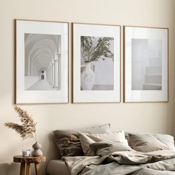 Set de 3 cuadros 160, marco negro, 50x70 cm