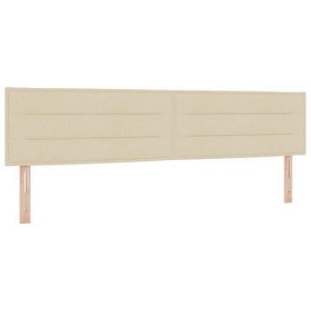 Cabecero Led Con Tiras Led Con Cabecera Crema 200 Cm Tela Vidaxl