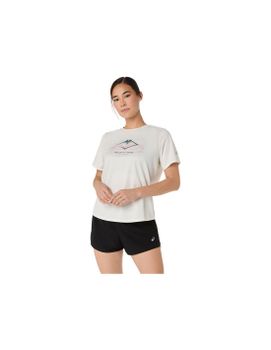Camiseta de Trail ASICS Fujitrail Logo Ss Top Mujer Beige