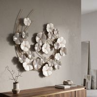 panel decorativo floral 3d de metal multicolor 635x5x679 cm