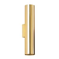 aplique de pared vaza dorado pulido 2 luces