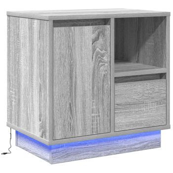 Mesita De Noche 50x34,5x50 Cm Madera - Gris